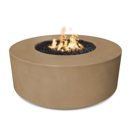 The Outdoor Plus 54 Round Florence Fire Pit - GFRC Concrete - Brown - Match Lit - Natural Gas OPT-FL54-BRN-NG